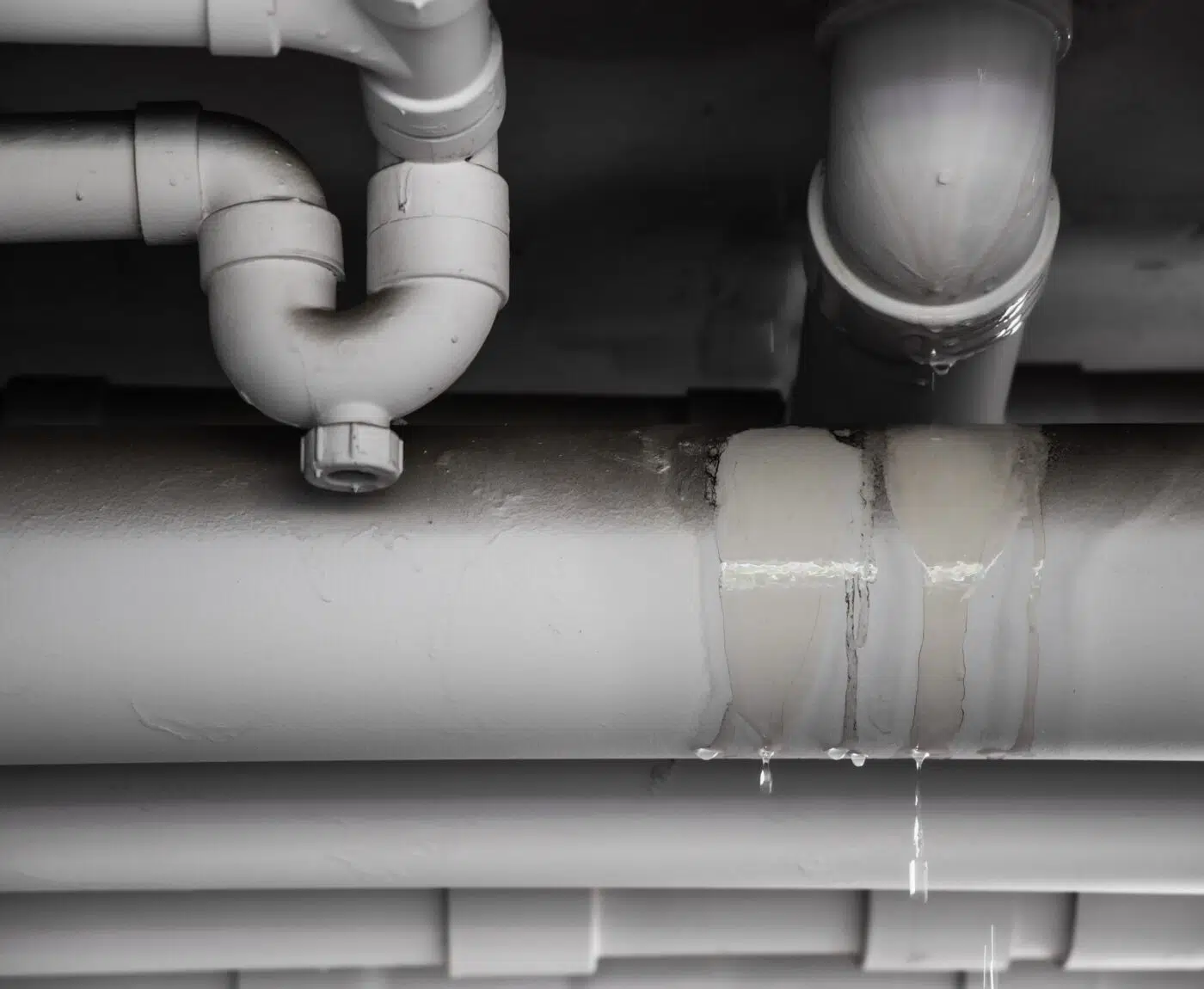 PVC pipe water leak
